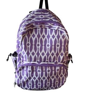 Wildkin 16" Purple and White Patterned Backpack Geometric Girls